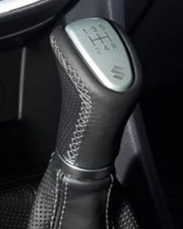 Leather Gear Shift Knob – Black And Silver (5 speed)