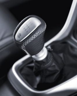 Leather Gear Shift Knob – Black and Silver (6 speed)